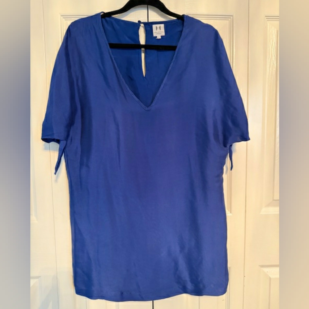 HALSTON HERITAGE - 100% SILK V-Neck Tunic